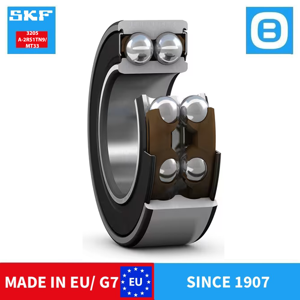 SKF 3205 A-2RS1TN9/MT33 Double row angular contact ball bearing, Vòng bi tiếp xúc góc hai dãy, d25xD52xB20.6 mm, Xuất xứ EU/G7