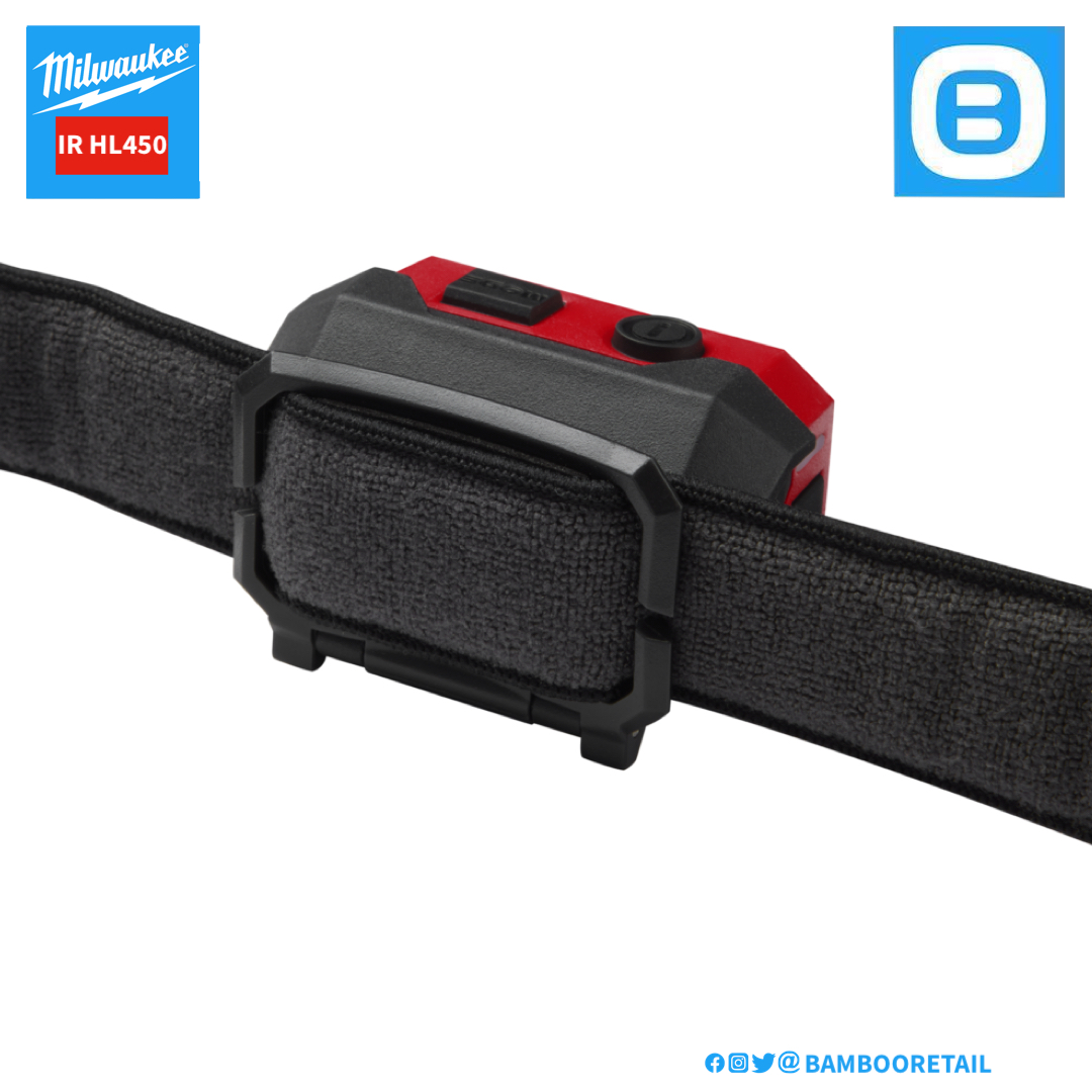 Milwaukee IR HL450, Đèn LED quấn đầu, IP54, Màu đỏ đen, 16110174