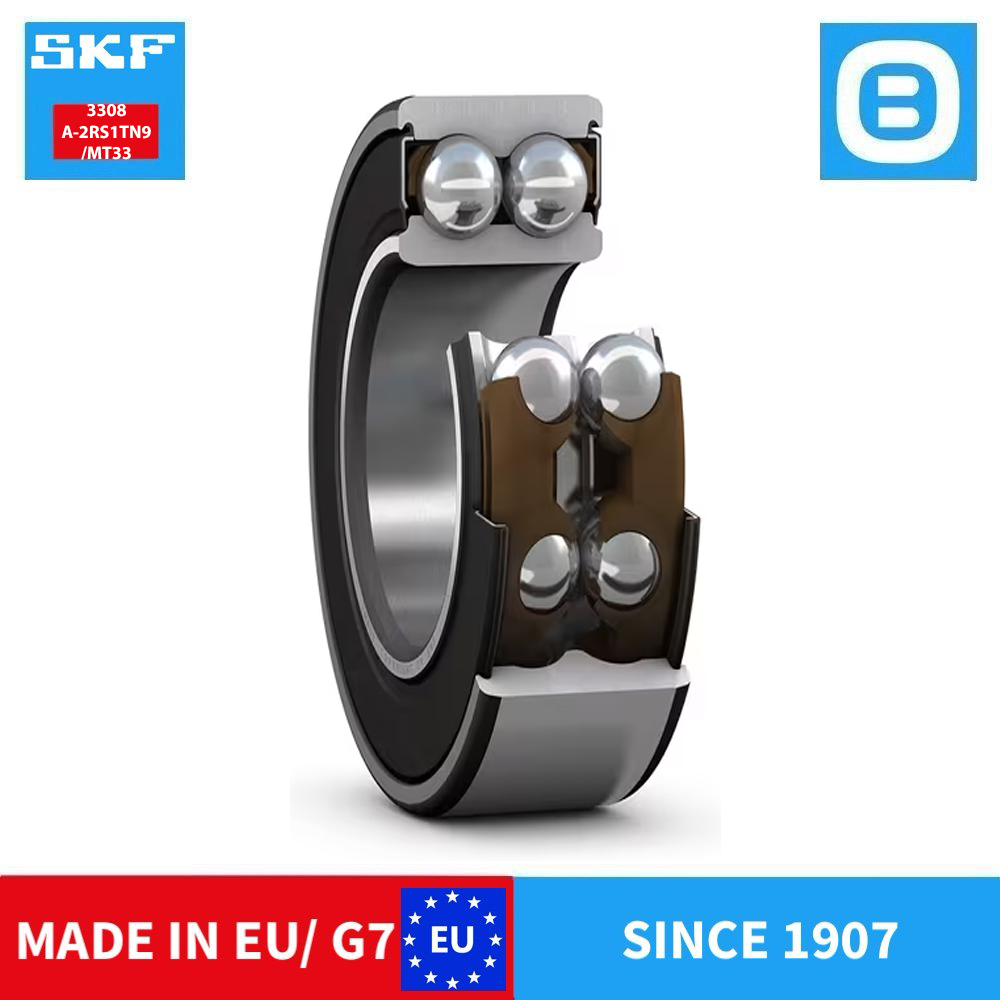 SKF 3308 A-2RS1TN9/MT33 A-2ZTN9/MT33 Double row angular contact ball bearing, Vòng bi tiếp xúc góc hai dãy, d40xD90xB36.5 mm, Xuất xứ EU/G7