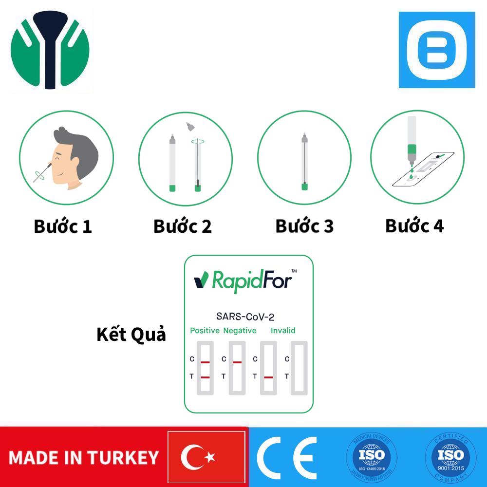 Bộ kit xét nghiệm kháng nguyên Covid RapidFor SARS-CoV-2 Rapid Antigen Test (VSCD02), Thổ Nhỉ Kỳ