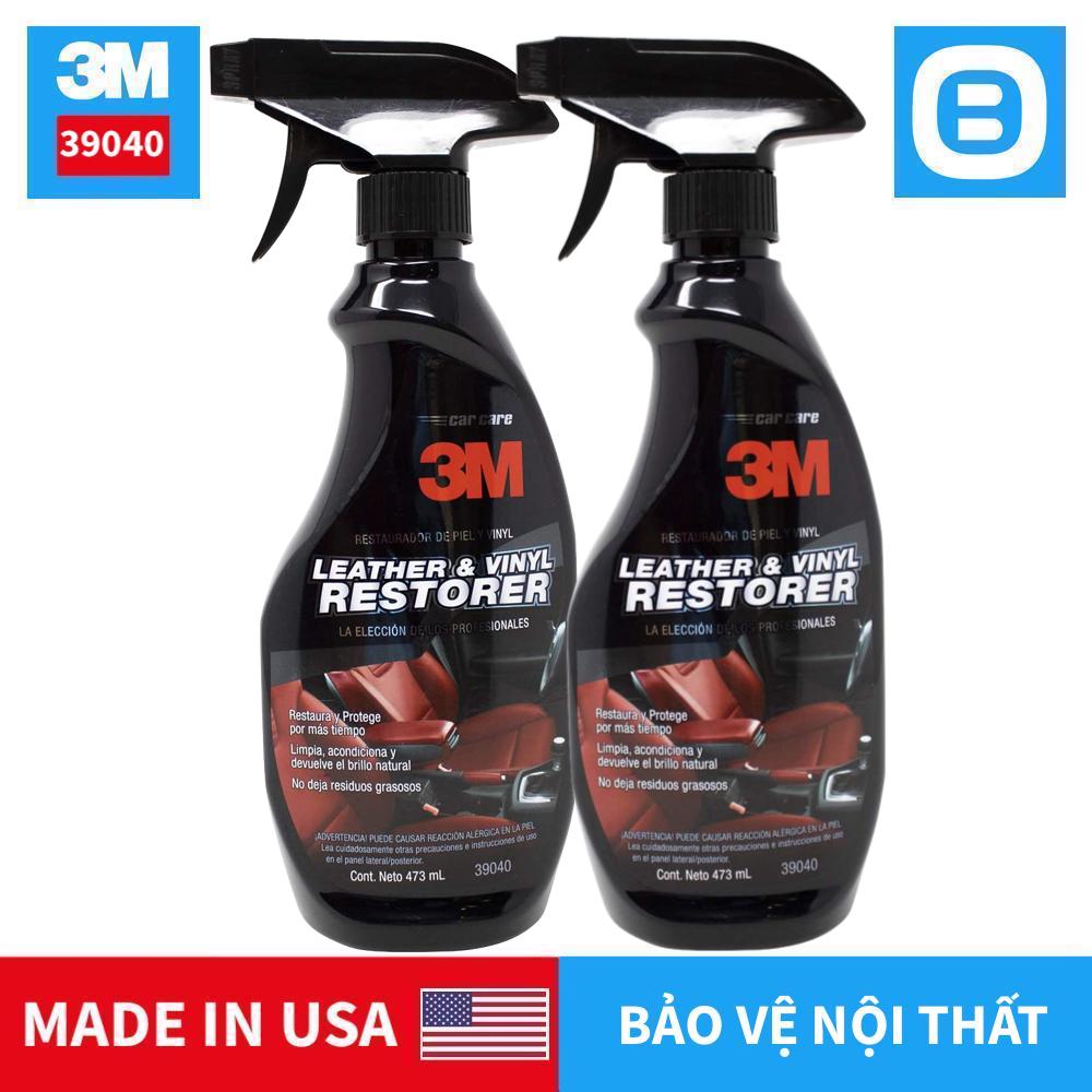 3M 39040 Leathers & Vinyl Restorer, Chai xịt chăm sóc và bảo vệ nội thất ô tô, 473ml