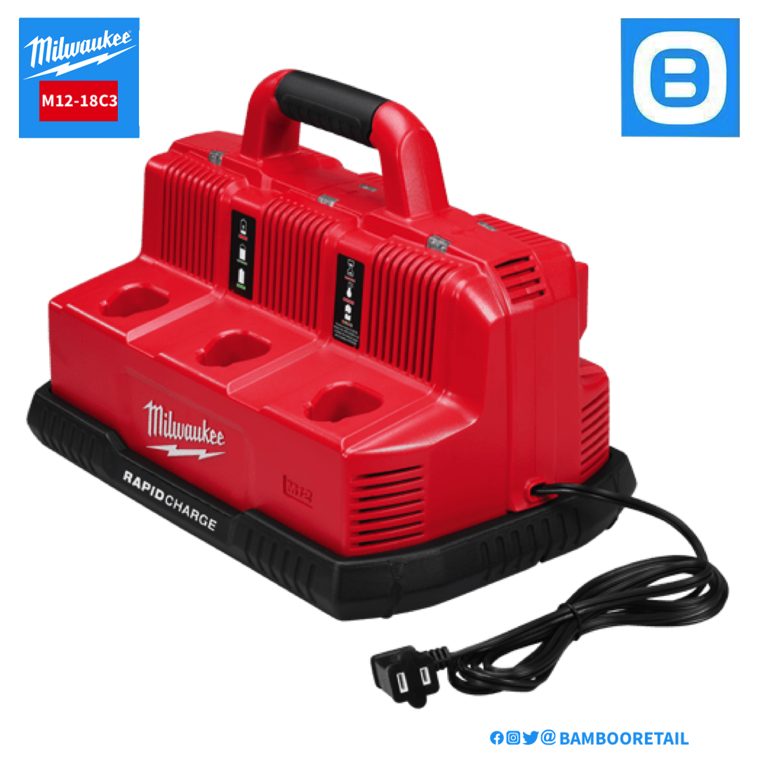 Milwaukee M12-18C3, Trạm sạc nhanh 12V-18V, 2092010