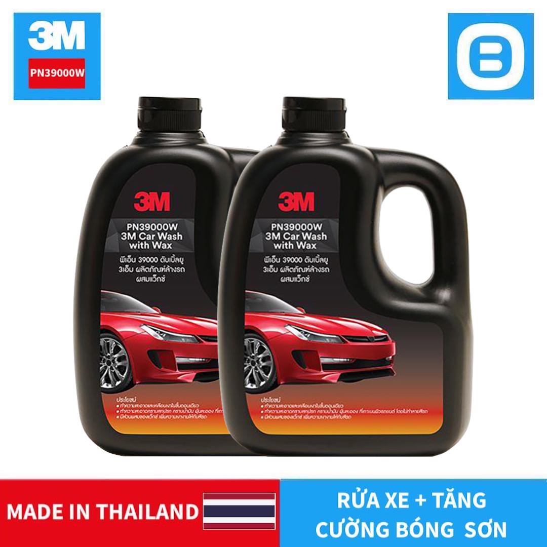 3M Car Wash with Wax, Xà bông rửa xe kết hợp tăng cường độ bóng 2 trong 1, 1 lít, PN39000W