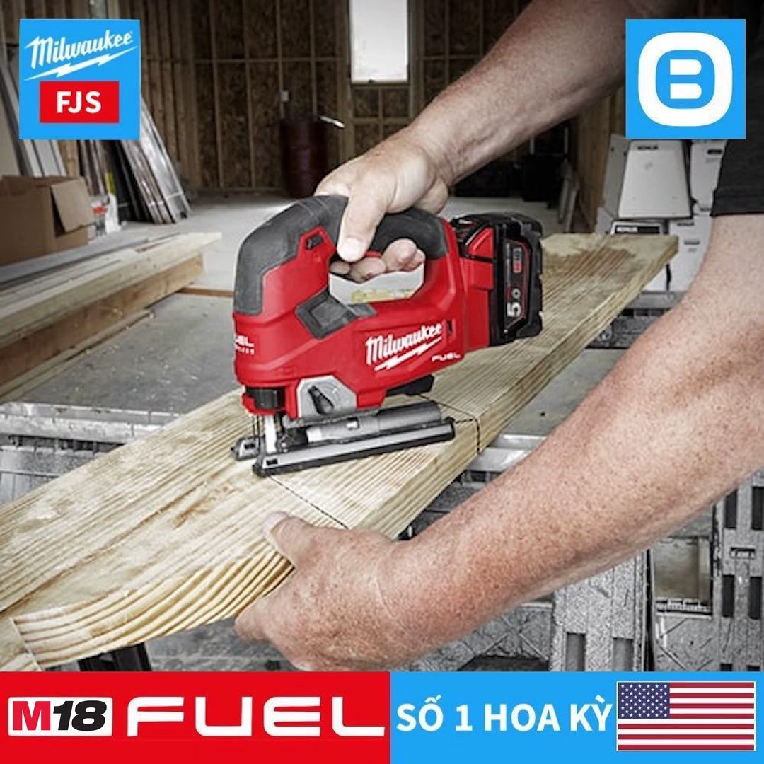 Milwaukee M18 FJS, Máy cưa lọng, 18V, Độ dày thép 10 mm, Góc nghiêng 45 độ, Màu đỏ đen, 18287008