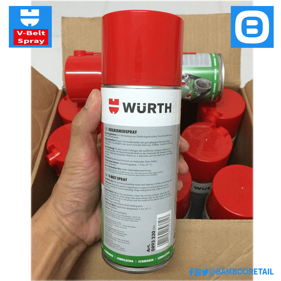 Wurth V-Belt Spray, Chất bảo dưỡng dây cua-roa, 400ml, 0893230