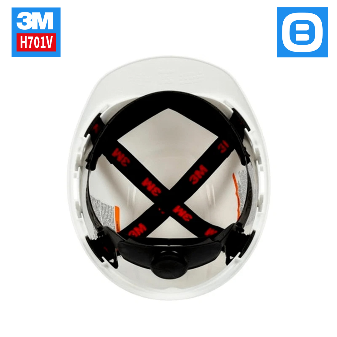 3M H701V, Nón bảo hộ giảm chấn dạng nút vặn 4 điểm nối, Có lỗ thông khí, Màu trắng, 70071578028