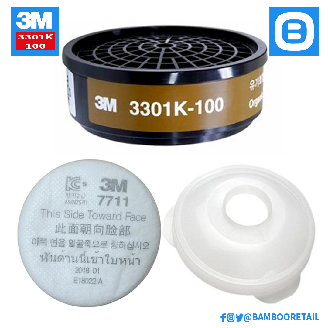 3M 3301K-100, Phin lọc hơi hữu cơ, Màu đen, XA010002278