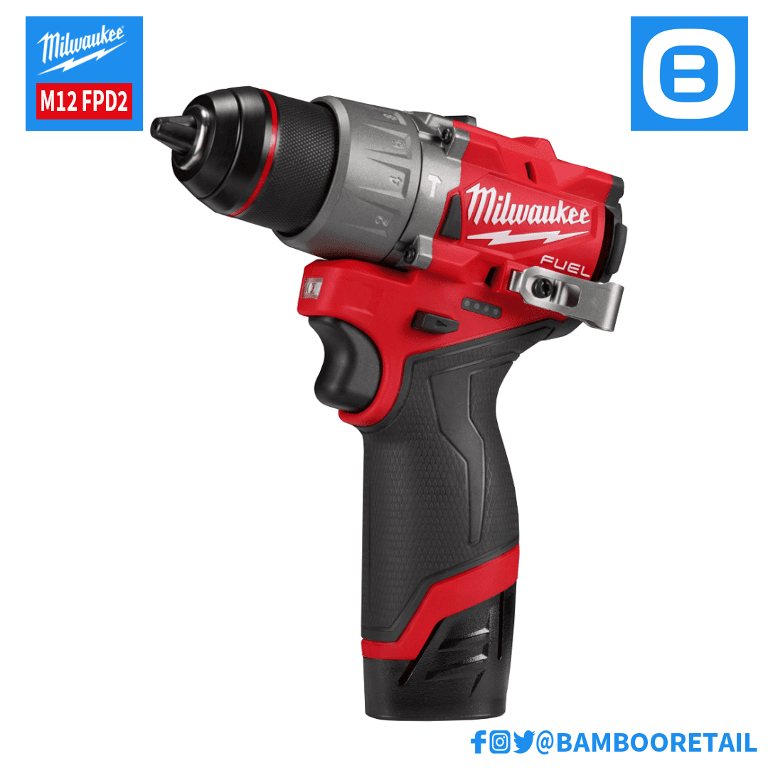 Milwaukee M12 FPD2, Máy khoan động lực, 12V, Màu đỏ đen