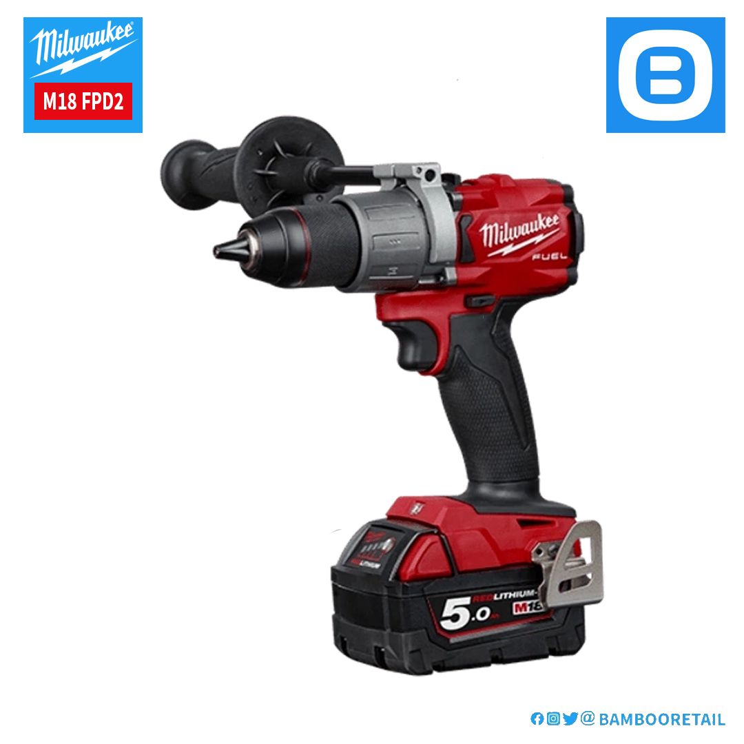 Milwaukee M18 FPD2, Máy khoan động lực, 18V, Màu đỏ đen, 18286011-18286016