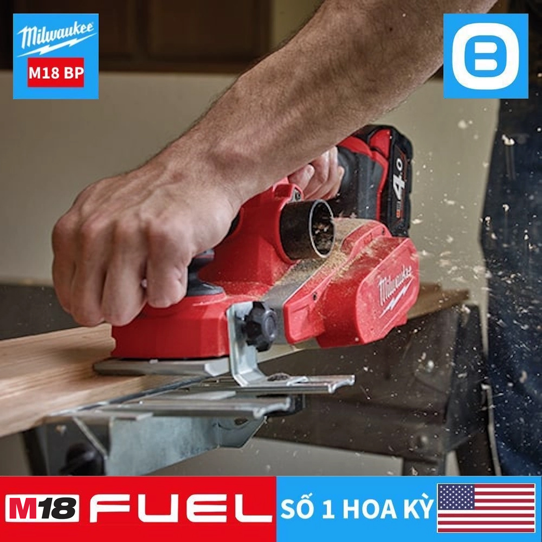 Milwaukee M18 BP, Máy bào gỗ, 18V, Màu đỏ đen, 18133011