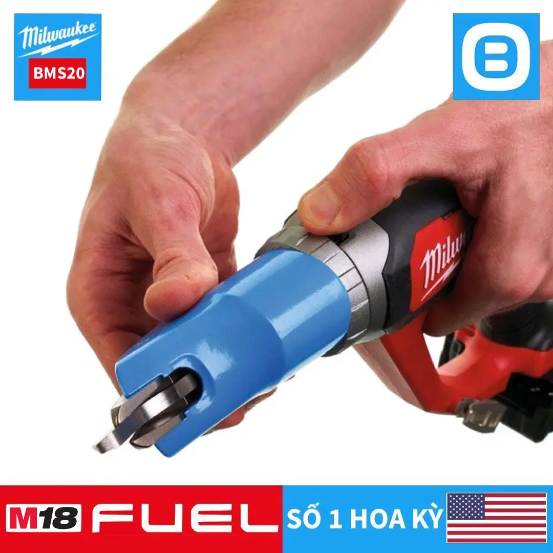 Milwaukee M18 BMS20, Máy cắt kim loại, 18V, Chiều dày thép 2 mm, Màu đỏ đen, 18118022