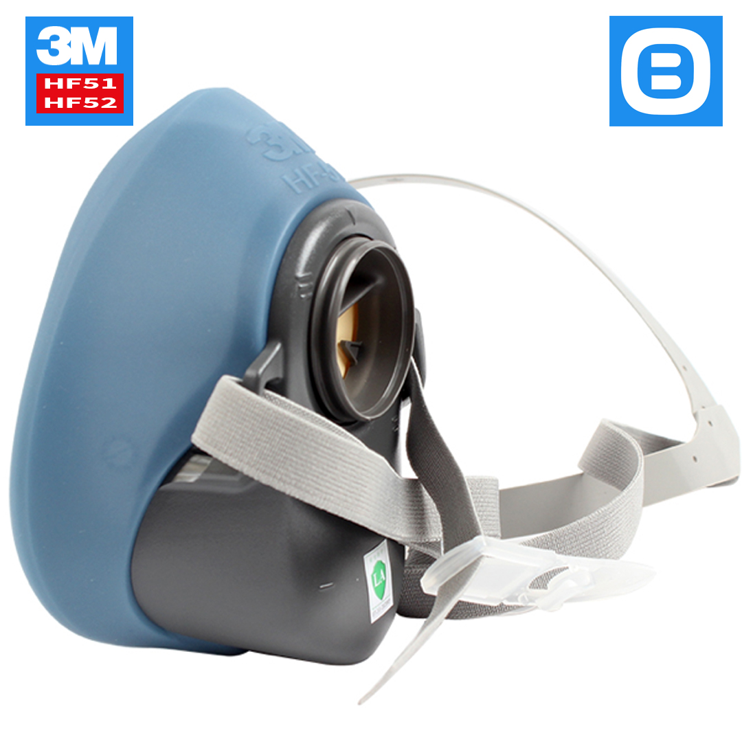 3M HF51 HF52, Mặt nạ phòng độc nửa mặt, Một phin lọc, Màu xanh, XF600139729 - XF003858719