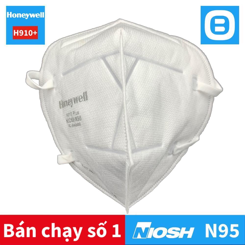 Honeywell H910 Plus, Khẩu trang đạt tiêu chuẩn N95 NIOSH, Lọc 95% bụi mịn virus, Dùng trong y tế, Màu trắng