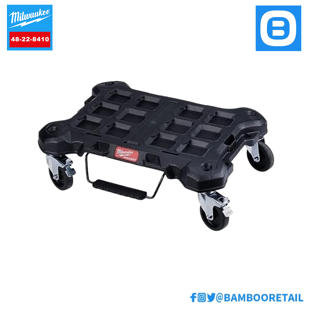 Milwaukee 48-22-8410, Đế Milwaukee Packout Dolly 4 bánh xe, Kết cấu chống va đập, Màu đen