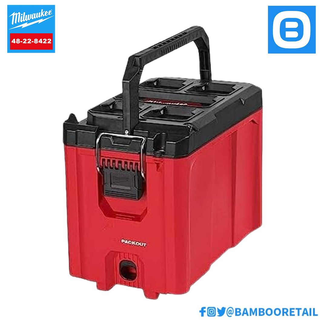 Milwaukee 48-22-8422, Hộp đựng dụng cụ nhỏ gọn PACKOUT™, Kết cấu chống va đập, Màu đỏ đen