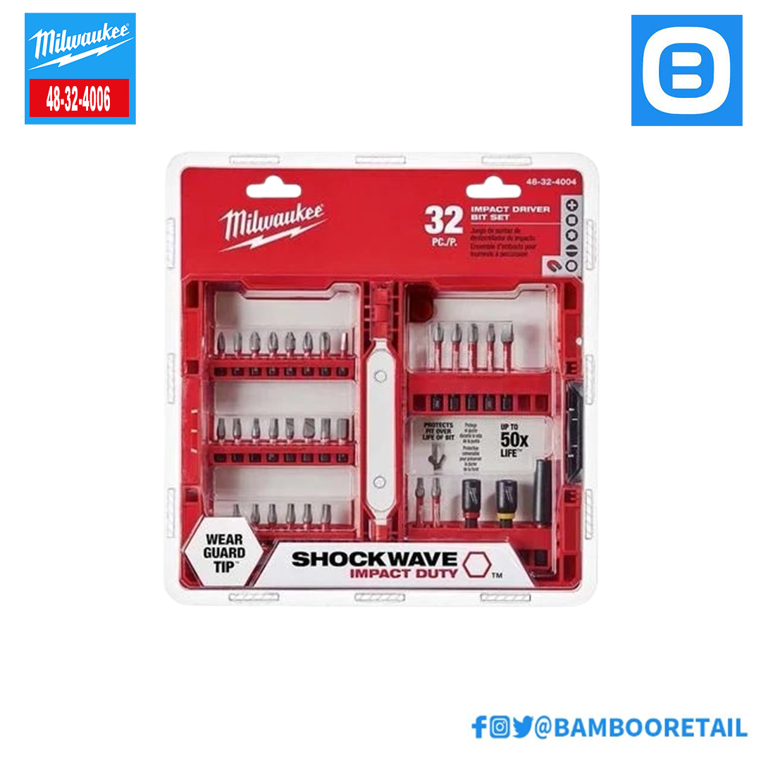 Milwaukee 48-32-4006, Bộ mũi khoan và vặn vít đa năng, Bộ 40 cái, Màu đỏ đen