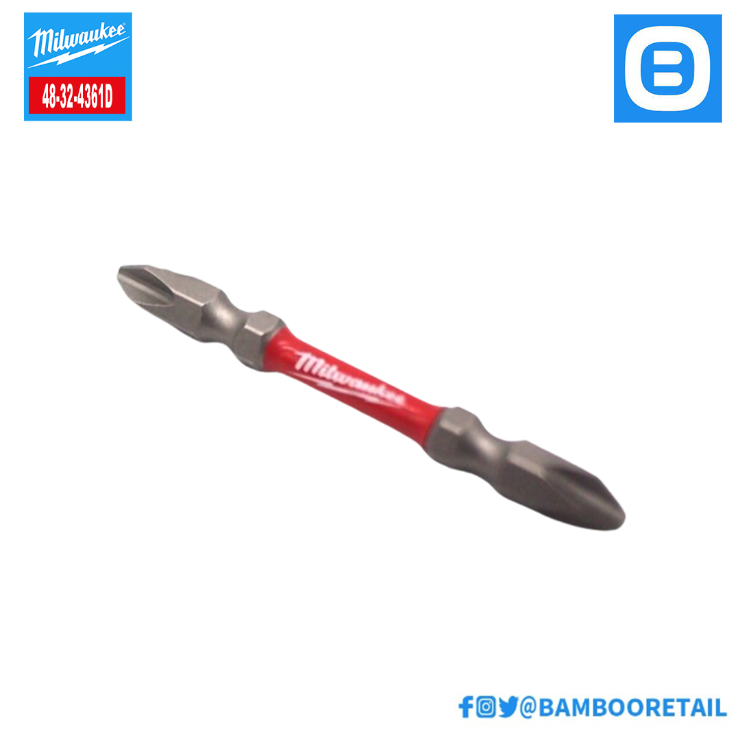 Milwaukee 48-32-4361D, Đầu vặn vít ngắn PH2-65mm, bộ 10 mũi, Màu đỏ đen