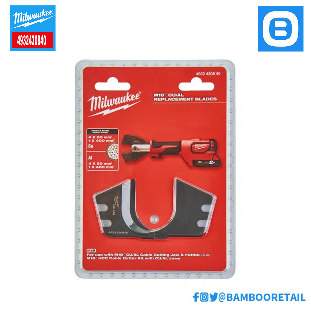 Milwaukee 4932430840, Lưỡi cắt thay thế CU/AL dùng cho Máy cắt cáp 6T, Màu đỏ đen