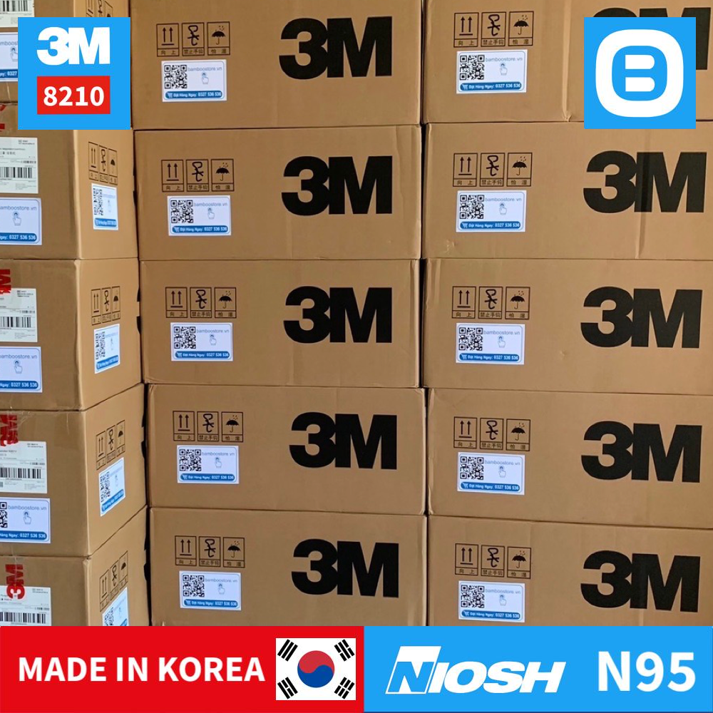3M 8210, Khẩu trang bảo vệ hô hấp, Dây đeo qua đầu, NIOSH N95, Màu Trắng, WX700900136