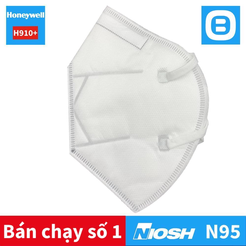 Honeywell H910 Plus, Khẩu trang đạt tiêu chuẩn N95 NIOSH, Lọc 95% bụi mịn virus, Dùng trong y tế, Màu trắng