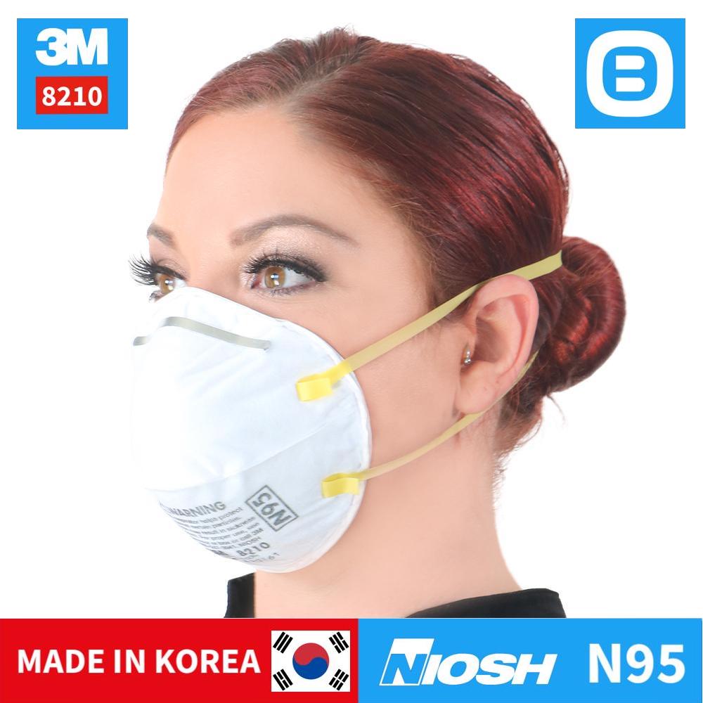 3M 8210, Khẩu trang bảo vệ hô hấp, Dây đeo qua đầu, NIOSH N95, Màu Trắng, WX700900136