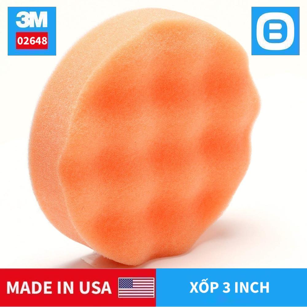 3M 02648 Foam Buffing Pad, Xốp đánh bóng 3 inch, Màu cam