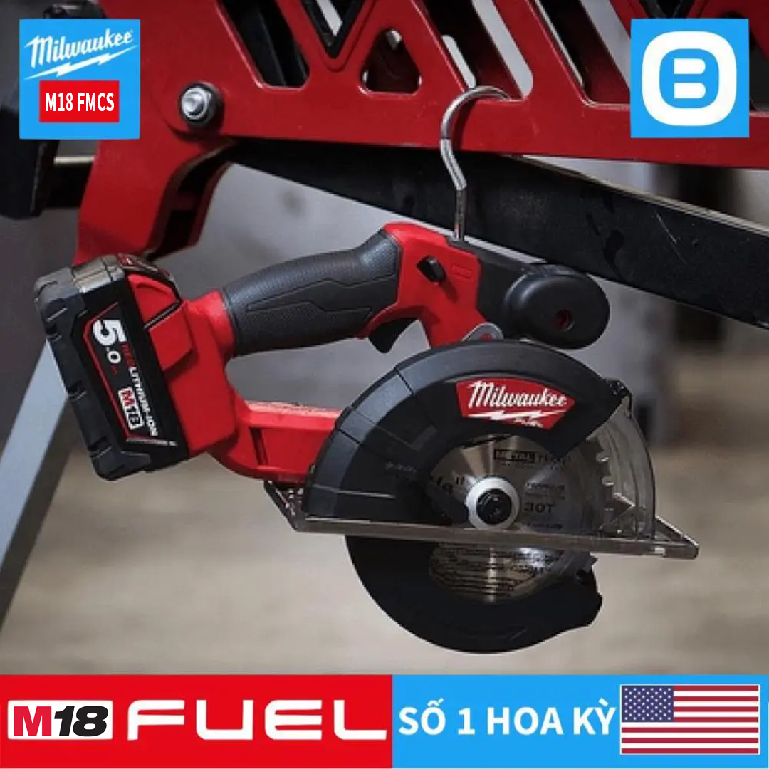 Milwaukee M18 FMCS, Máy cắt kim loại, 18V, Đường kính lưỡi 150 mm, Màu đỏ đen, 18222008