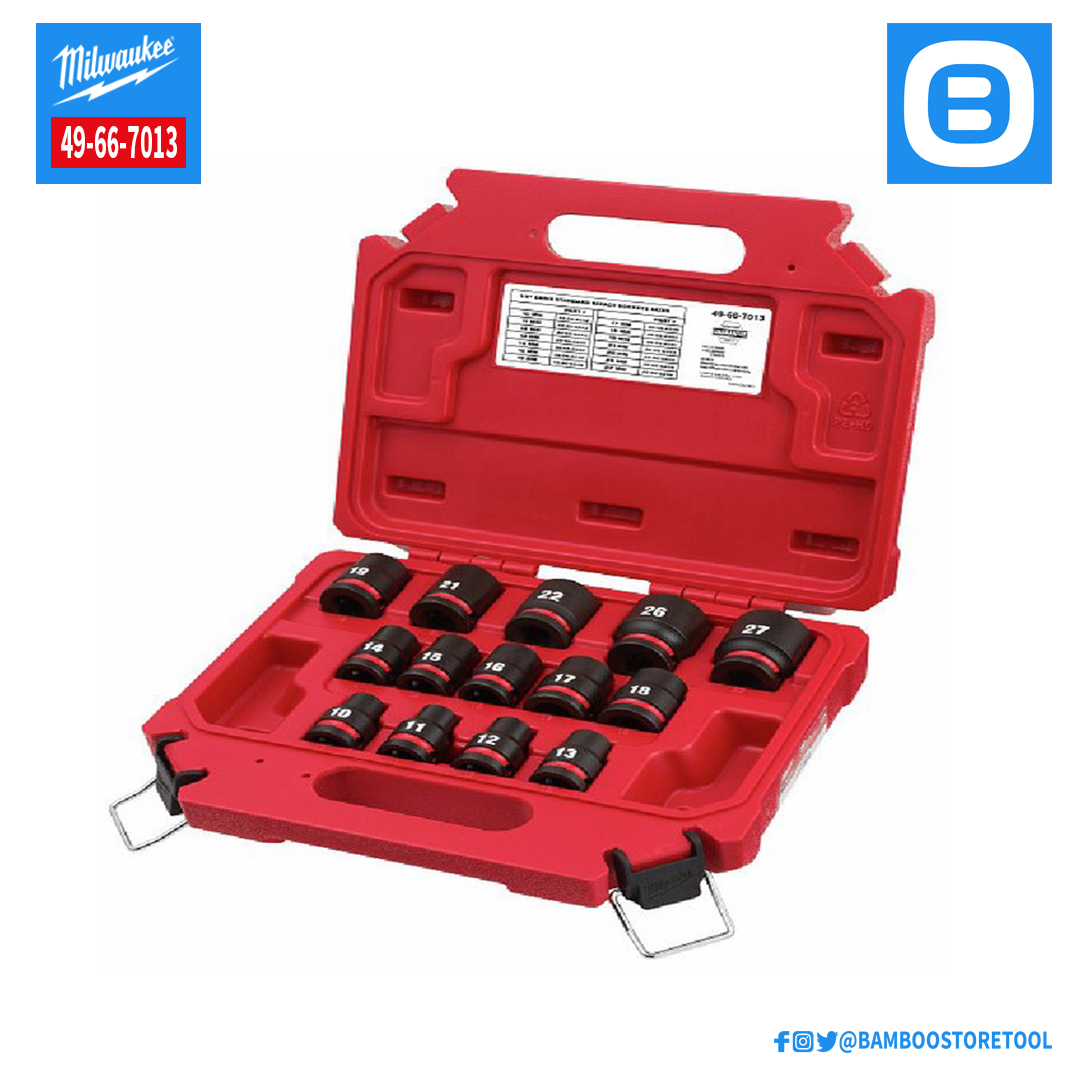 Milwaukee, Special Combo 2, 1 Máy siết bu lông M18 FIW212-0X0, 1 Sạc M12-18C, 1 Bộ đầu khẩu bu lông 1/2'' 14pcs, 2 Pin M18B5, 1 Găng tay chống cắt Lv3