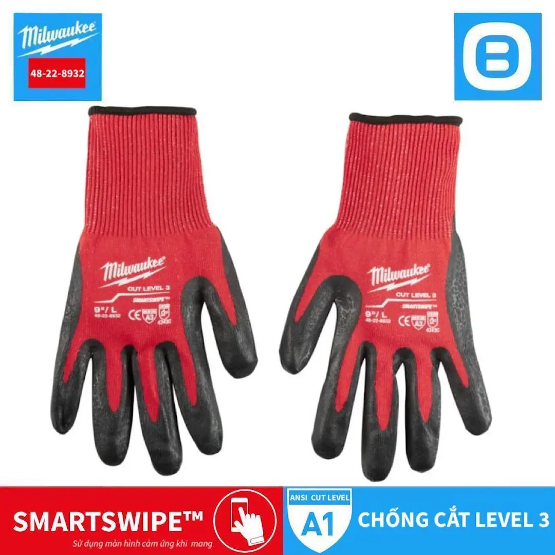 Milwaukee, Special Combo 5, 1 Máy siết bu lông M18 ONEFHIWF1D-0X0, 1 Sạc nhanh M12-18FC, 1 Pin M18HB12, 1 Găng tay chống cắt Lv3