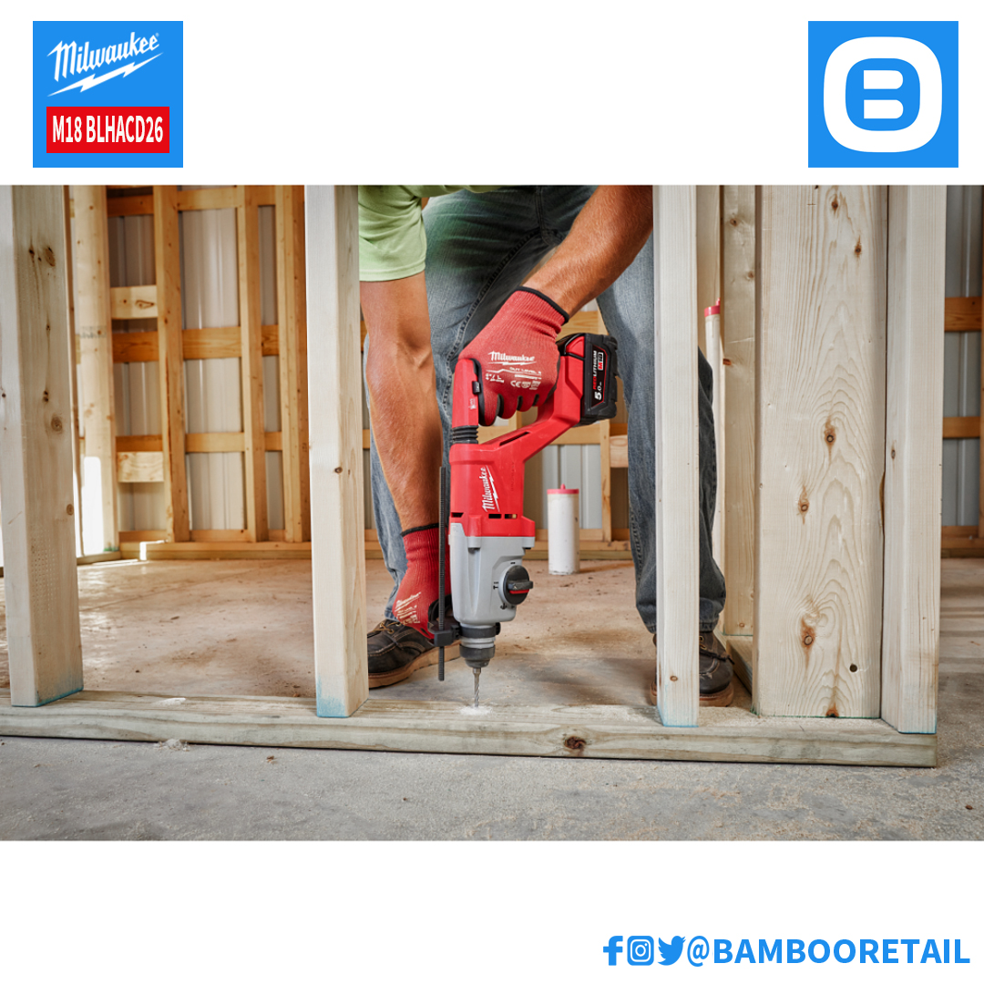 Milwaukee M18 BLHACD26, Máy khoan bê tông, 18V, 26mm, Màu đỏ đen