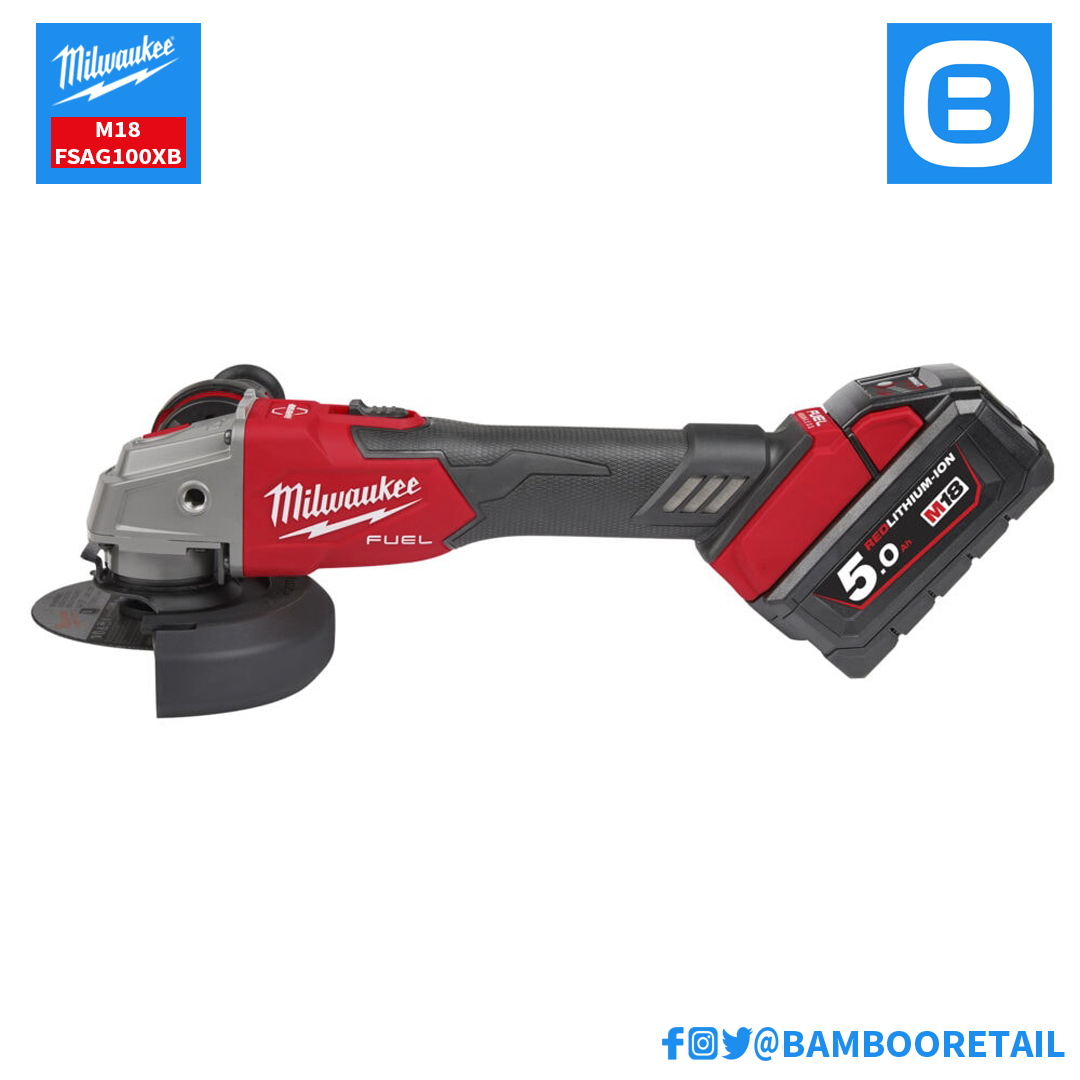 Milwaukee M18 FSAG100XB, Máy mài góc, 18V, Đường kính đĩa 100mm, Màu đỏ đen, 18519011