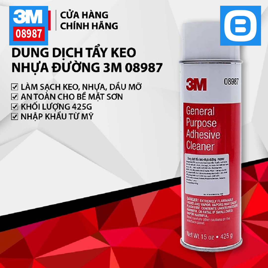 3M 08987 General Purpose Adhesive Cleaner, Dung dịch tẩy keo nhựa đường, 425gr