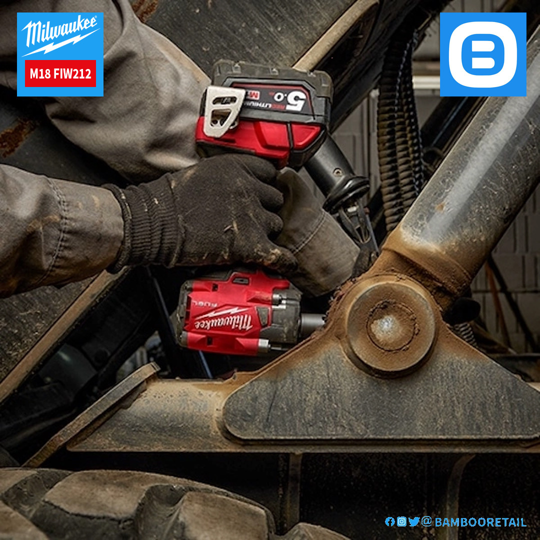 Milwaukee M18 FIW212, Máy siết bu lông, 18V, 339 Nm, 1/2 inch, M16, Màu đỏ đen, 18495026