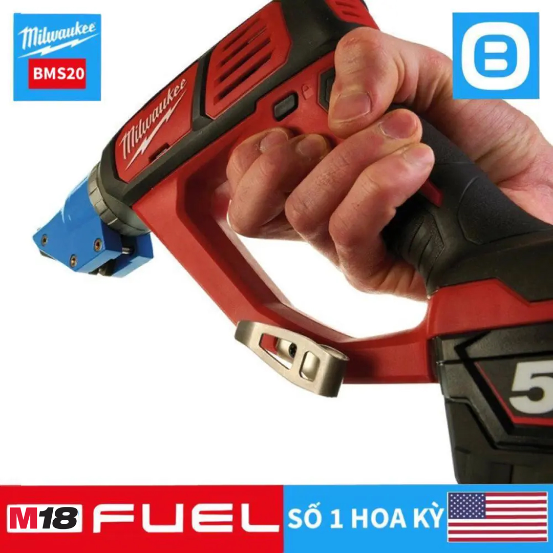 Milwaukee M18 BMS20, Máy cắt kim loại, 18V, Chiều dày thép 2 mm, Màu đỏ đen, 18118022