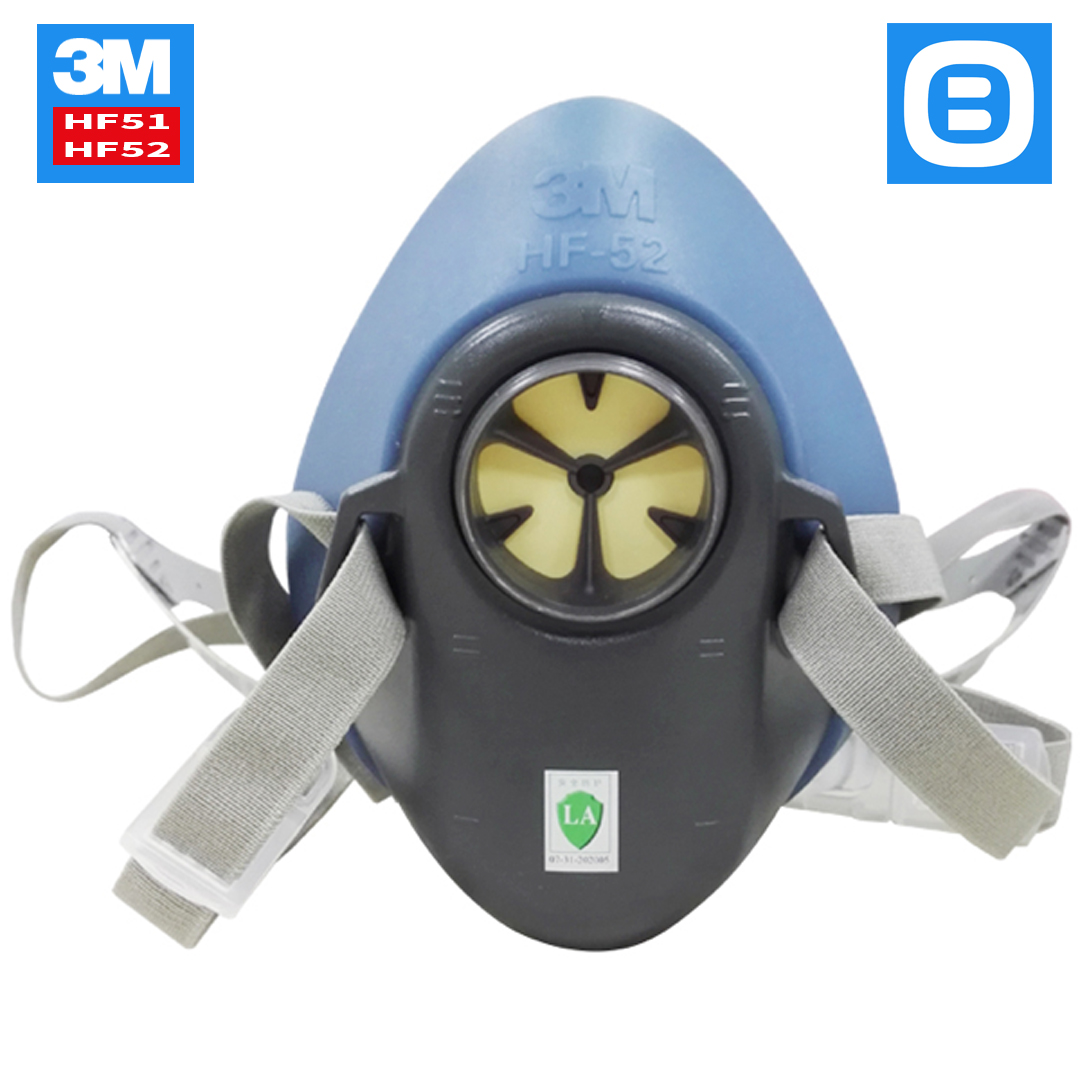 3M HF51 HF52, Mặt nạ phòng độc nửa mặt, Một phin lọc, Màu xanh, XF600139729 - XF003858719