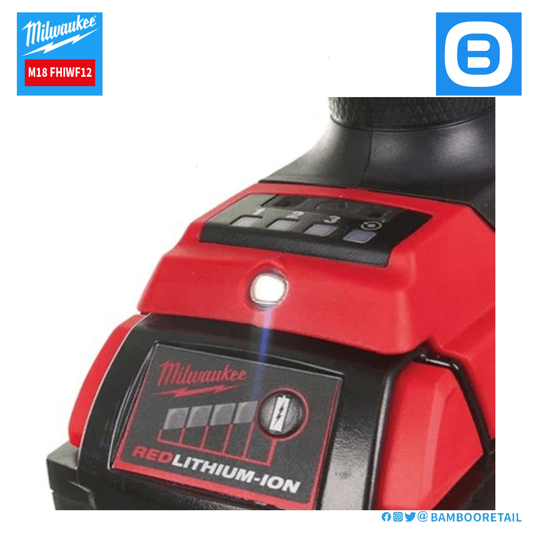 Milwaukee M18 FHIWF12, Máy siết bu lông, 18V, 2100 Nm, 1/2 inch, M33, Màu đỏ đen