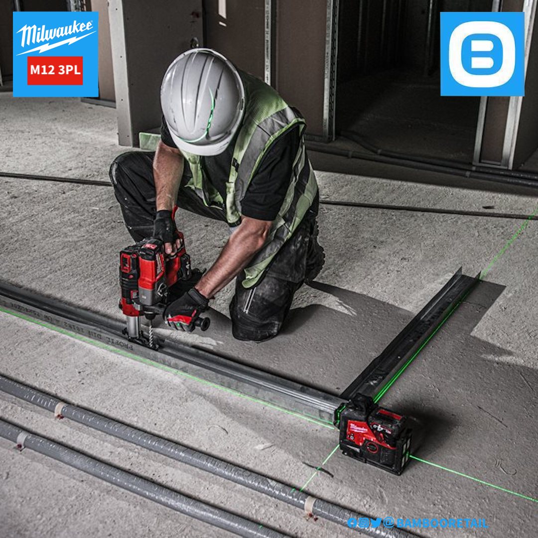 Milwaukee M12 3PL, Máy cân mực laser, 12V, 38m, 330˚, IP54, Màu đỏ đen, 6912703