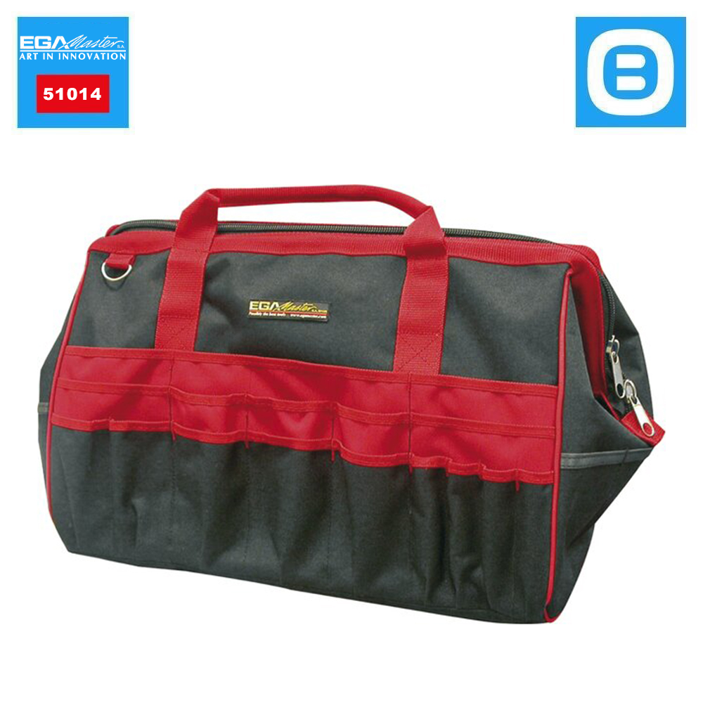 EGA Master 51014, Tool bag with 50 pockets, Túi đựng dụng cụ có 50 ngăn, Tải trọng tối đa 20 kg, Màu đỏ đen