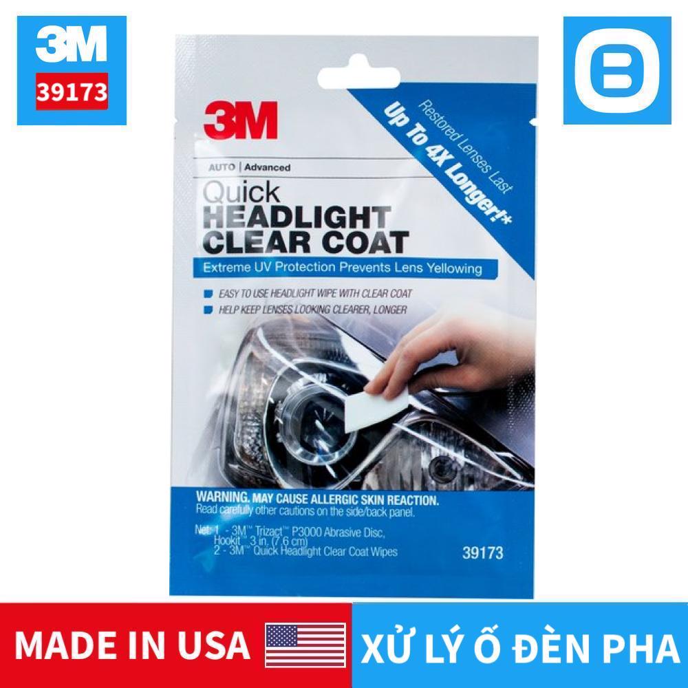 3M 39173 Quick Headlight Clear Coat Wipes, Dung dịch phủ bảo vệ đèn pha, 60455089114