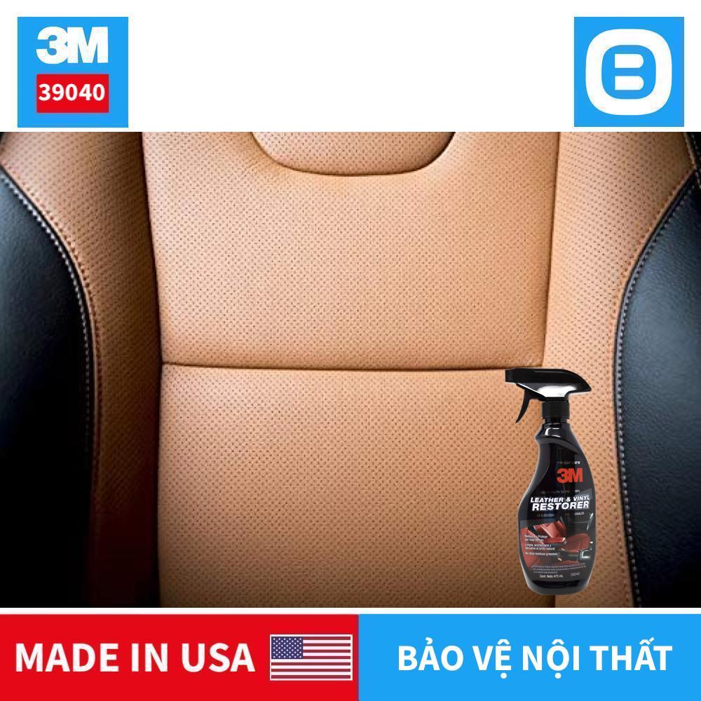 3M 39040 Leathers & Vinyl Restorer, Chai xịt chăm sóc và bảo vệ nội thất ô tô, 473ml