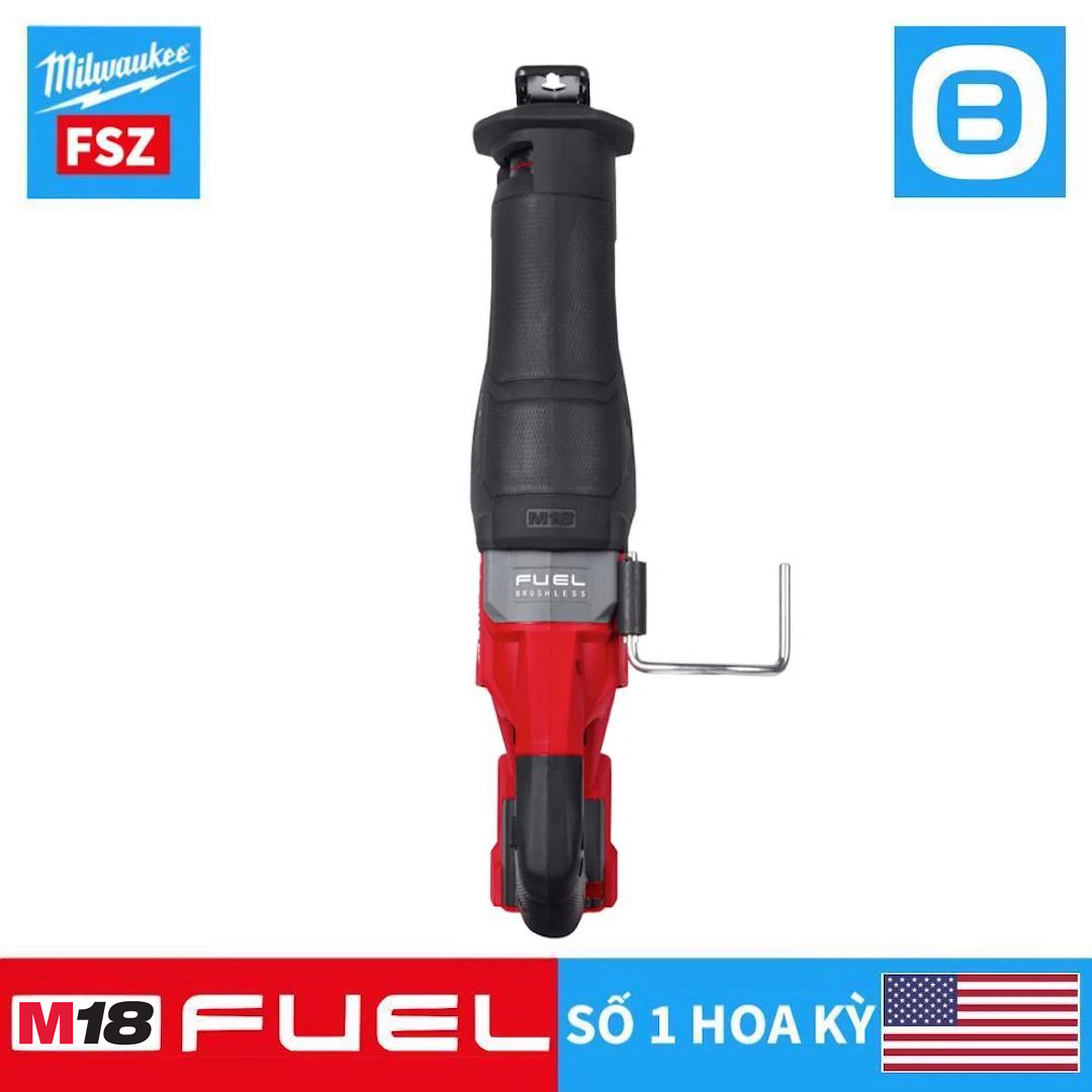 Milwaukee M18 FSZ, Máy cưa kiếm, 18V, Độ sọc 32mm, Màu đỏ đen, 18425009