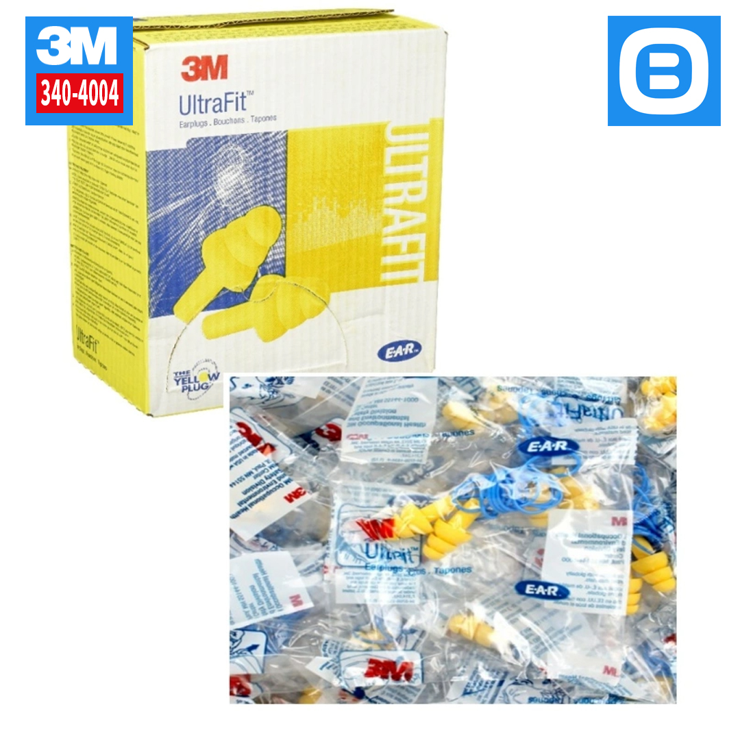 3M E-A-R Ultrafit 340-4004, Nút tai chống ồn có dây, Màu vàng, 70071515772