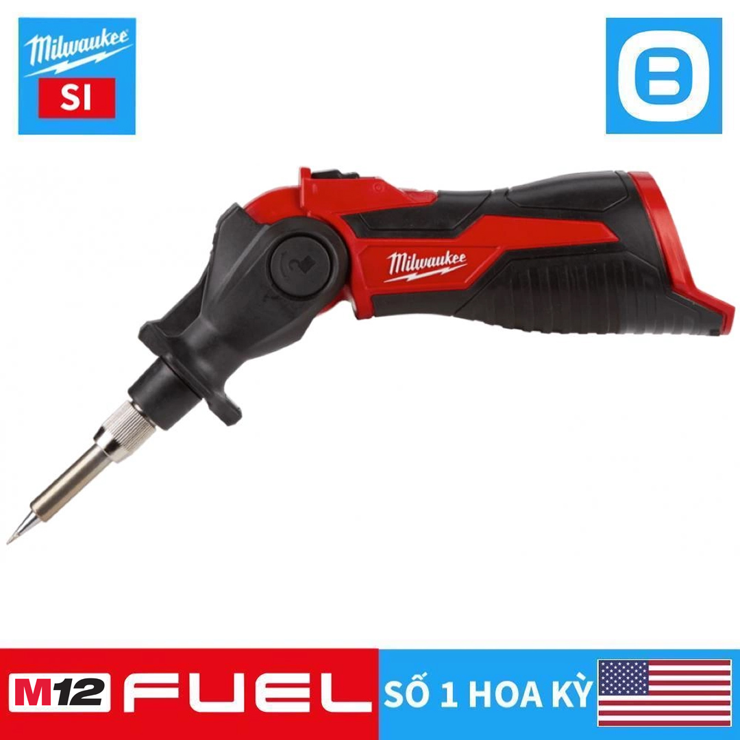 Milwaukee M12 SI, Máy hàn nhiệt 12V, Màu đỏ đen, Màu đỏ đen, 16077009