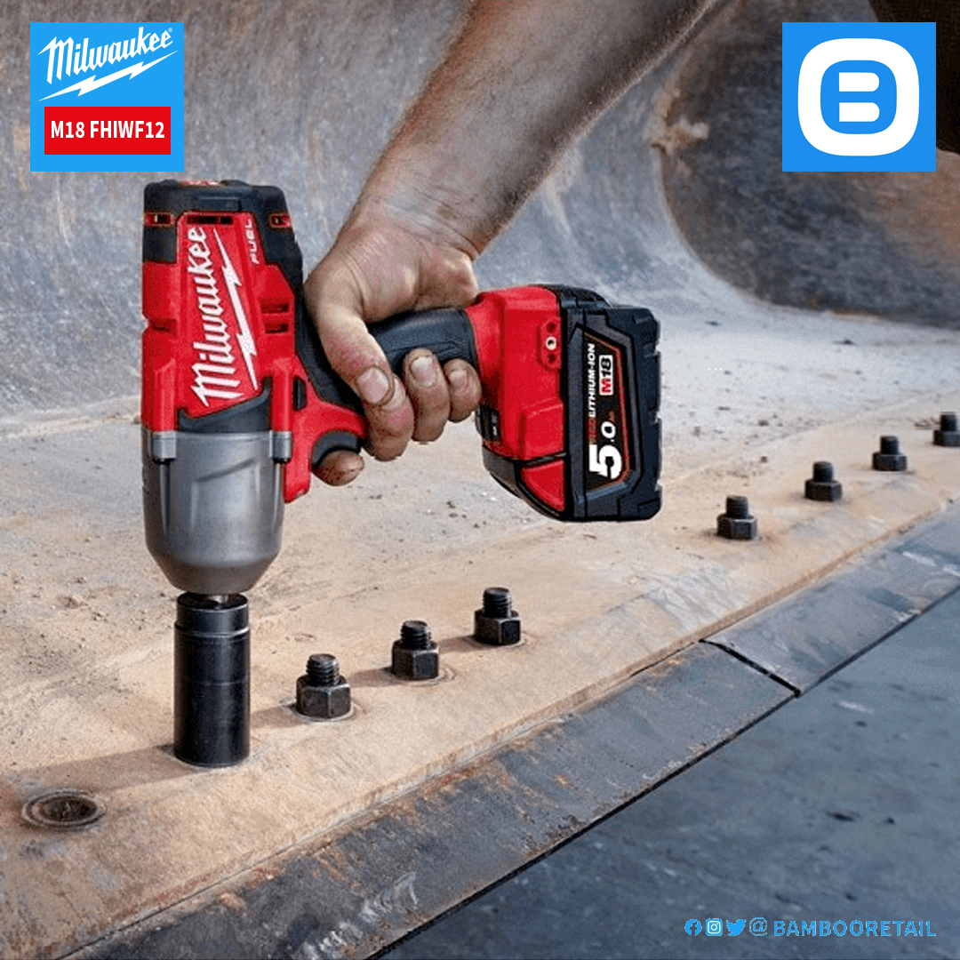 Milwaukee M18 FHIWF12, Máy siết bu lông, 18V, 2100 Nm, 1/2 inch, M33, Màu đỏ đen