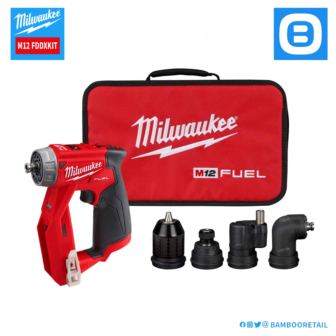 Milwaukee M12 FDDXKIT, Thân máy khoan đa năng 4 đầu, 12V, Màu đỏ đen, 18365009