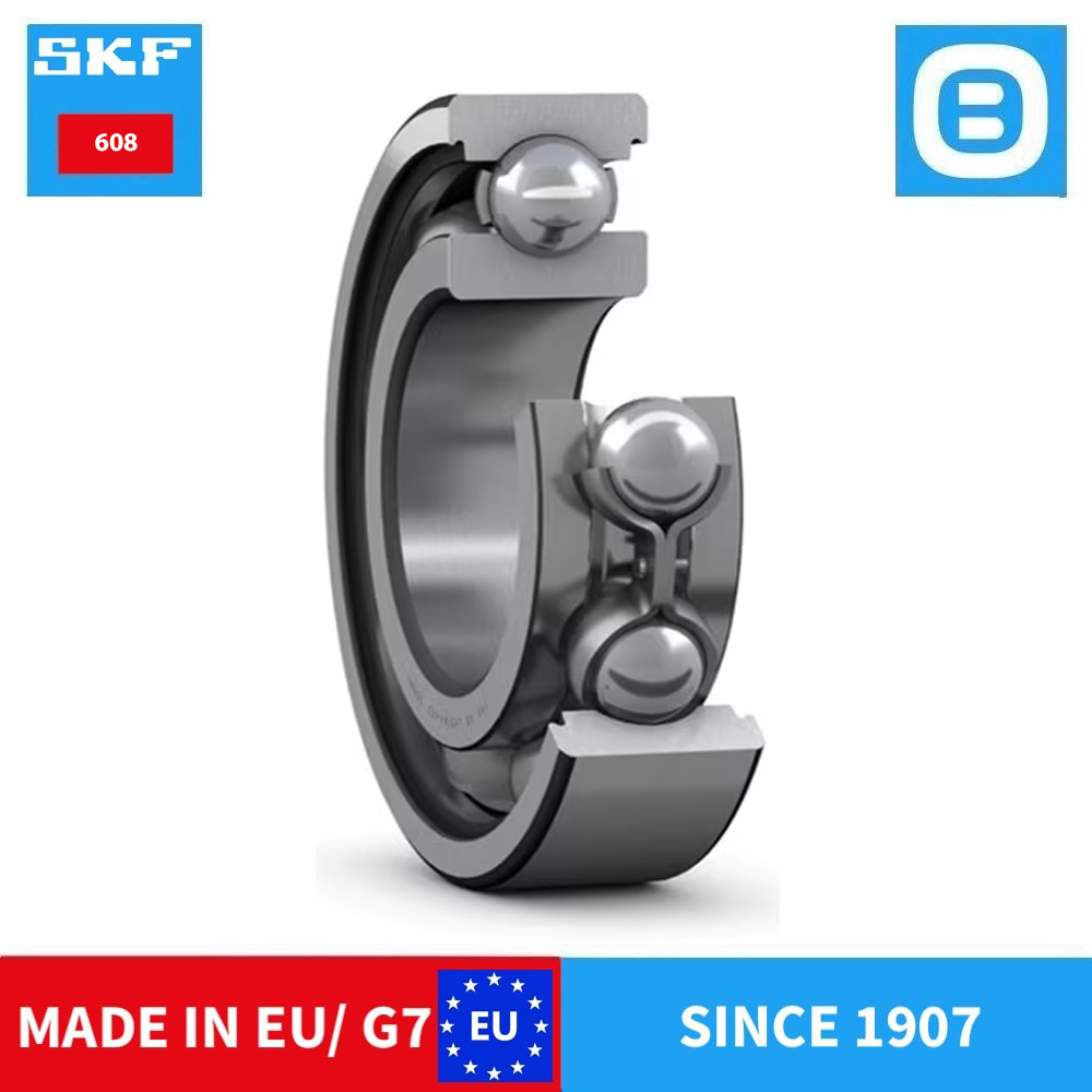 SKF 608 2Z 2Z/C3 2RSH 2RSHC3 E2.2Z/C3 Deep groove ball bearing with seals, Vòng bi cầu, d12xD32xB10 mm, Xuất sứ EU/G7