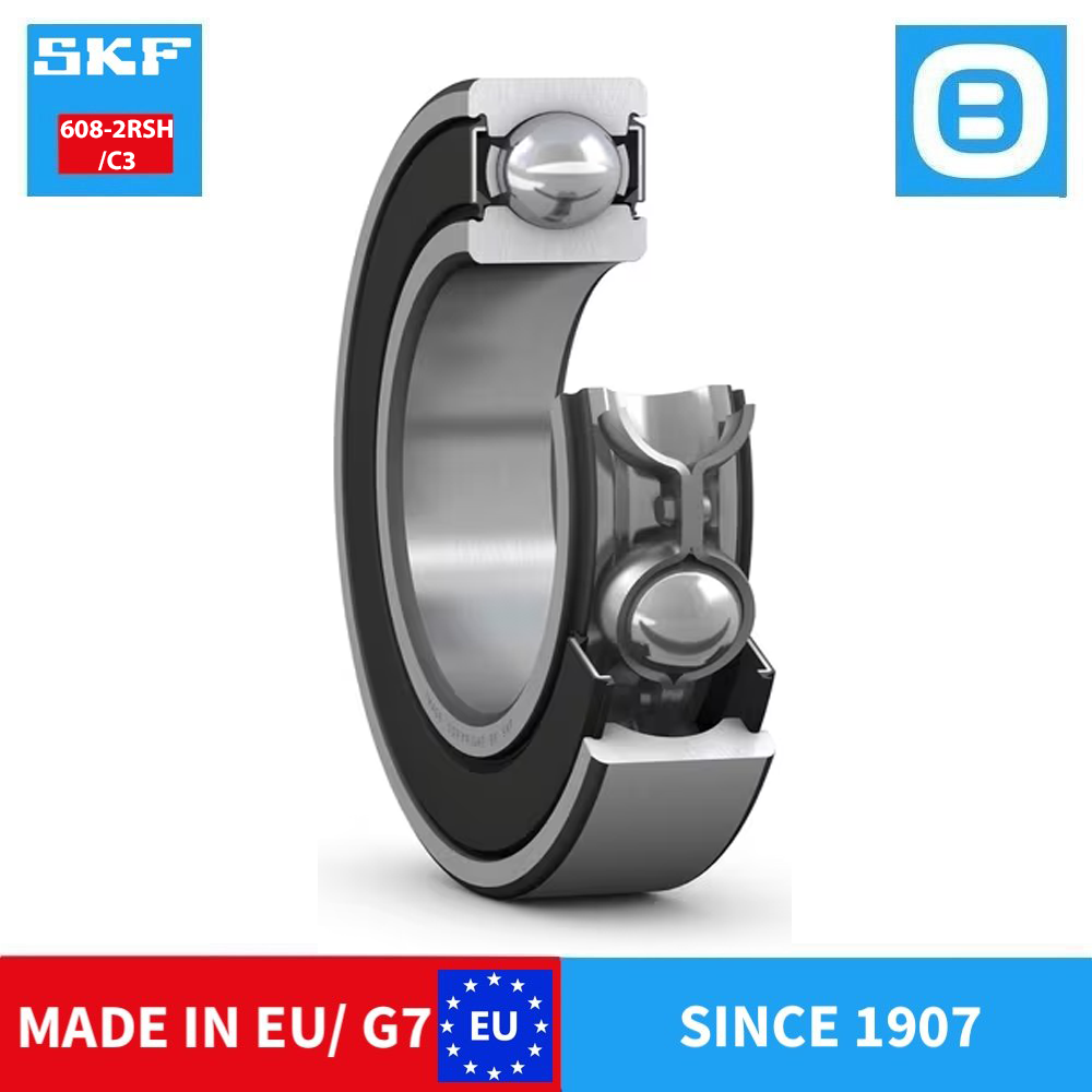 SKF 608 2Z 2Z/C3 2RSH 2RSHC3 E2.2Z/C3 Deep groove ball bearing with seals, Vòng bi cầu, d12xD32xB10 mm, Xuất sứ EU/G7