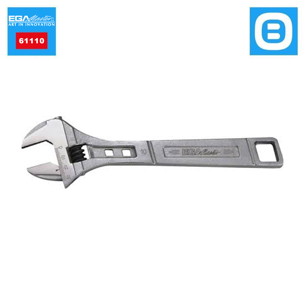 EGA Master 61110, Adjustable wrench titacrom® 6 inch, Mỏ lết 6 inch phủ Titacrom®, Độ cứng 40-50 HRc, Màu bạc