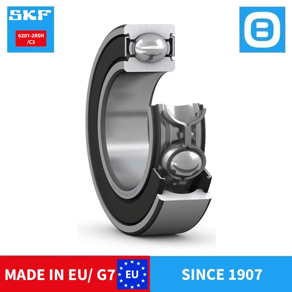 SKF 6201 2Z 2Z/C3 2RSH-C3 E2.2Z-C3 2Z/VC525Deep groove ball bearing with seals or shields, Vòng bi cầu, d8xD22xB7 mm, Xuất sứ EU/G7