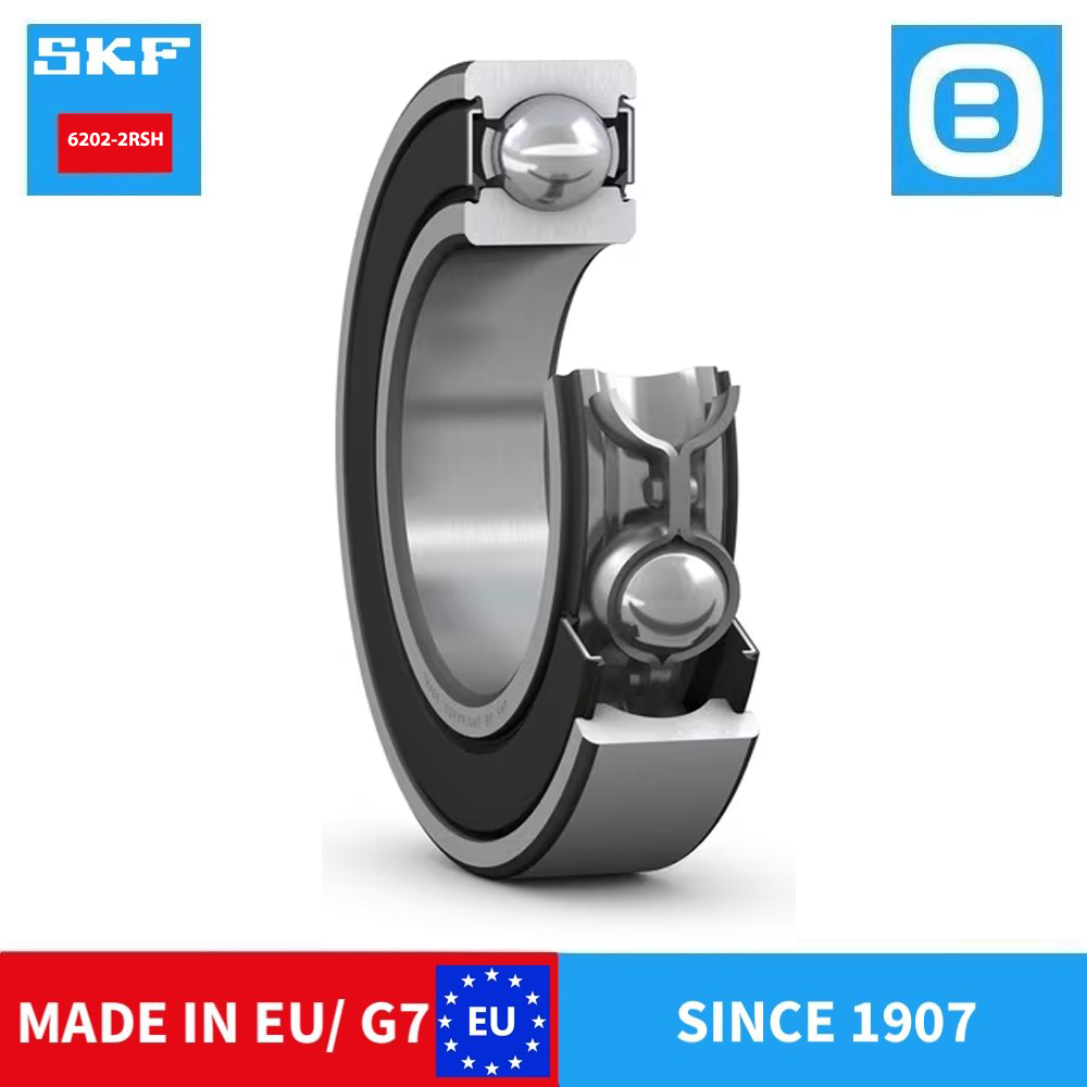 SKF 6202 2Z 2Z/C3 2RSH 2RSL E2.2Z/C3 Deep groove ball bearing, Vòng bi xe máy, d15xB35xB11 mm , Xuất sứ EU/G7